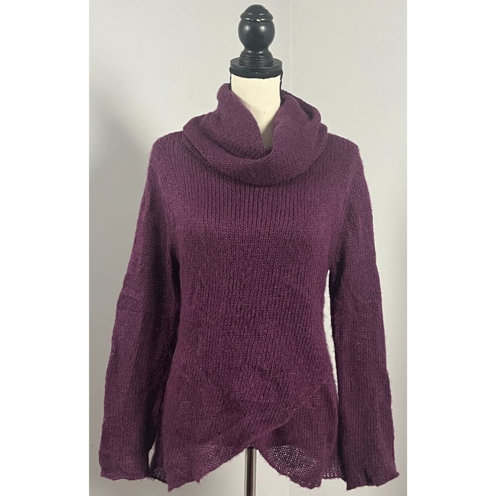 Wooden Ships Clare Cowl Neck Sweater Purple Mohair Wool Blend Women's S/M